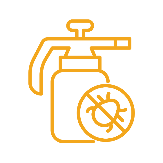 Orange spray bottle icon for cannabis pests